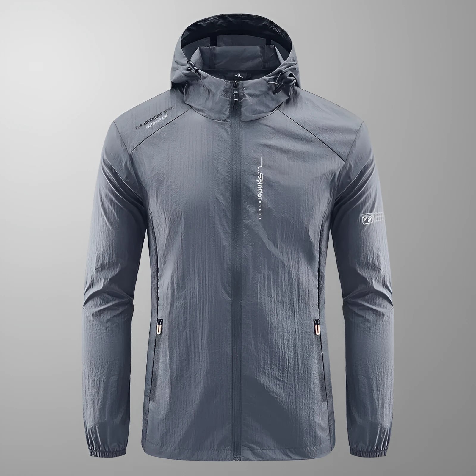 Men's lightweight nylon hooded jacket for summer outdoor wear in multiple colour options