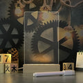 USB message board night light with transparent acrylic surface and warm LED lighting display