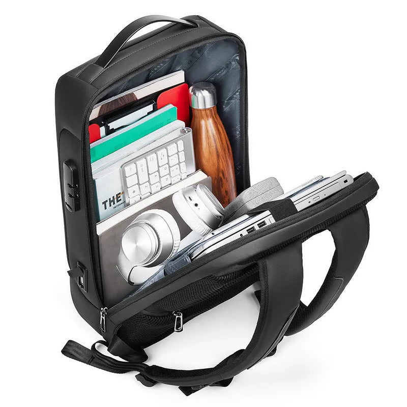 Men's large capacity business backpack in Oxford cloth with air pillow belt system