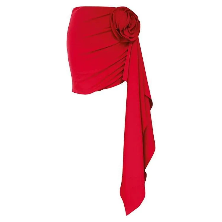 Red one-piece swimsuit for women with sleeveless design and solid colour.