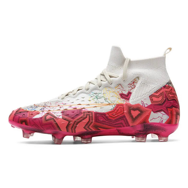 Low-top youth track spikes with TA material sole and synthetic leather upper in black with cleats