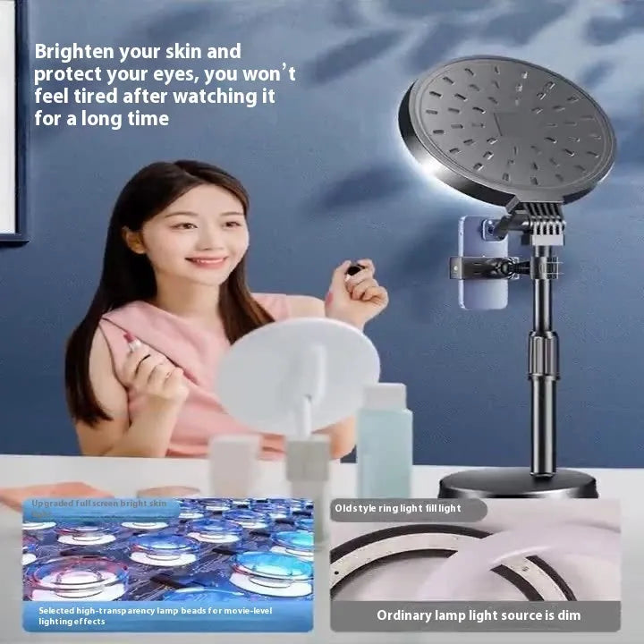 Desktop makeup fill light round full screen LED 16cm 5V three colour temperature with bracket