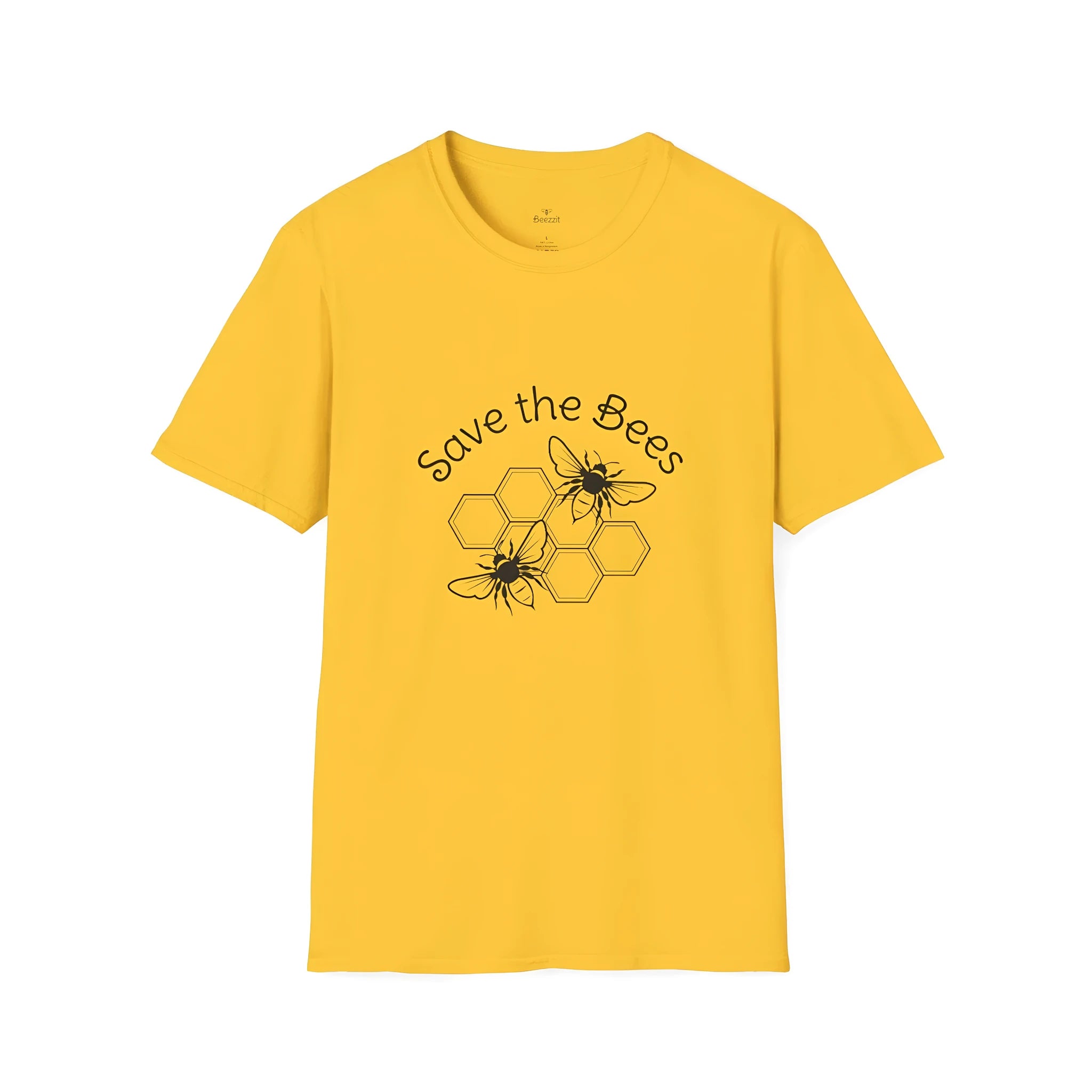 Yellow men's loose fit short-sleeve T-shirt with a 3D digital all-over print pattern.