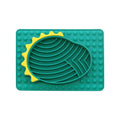 Slow feeder dog bowl lick mat with smooth texture in blue, gray, green, and red colour options
