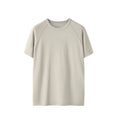 Slim fit stretch t-shirt in vest and short sleeve styles, shown in beige and active black colours.