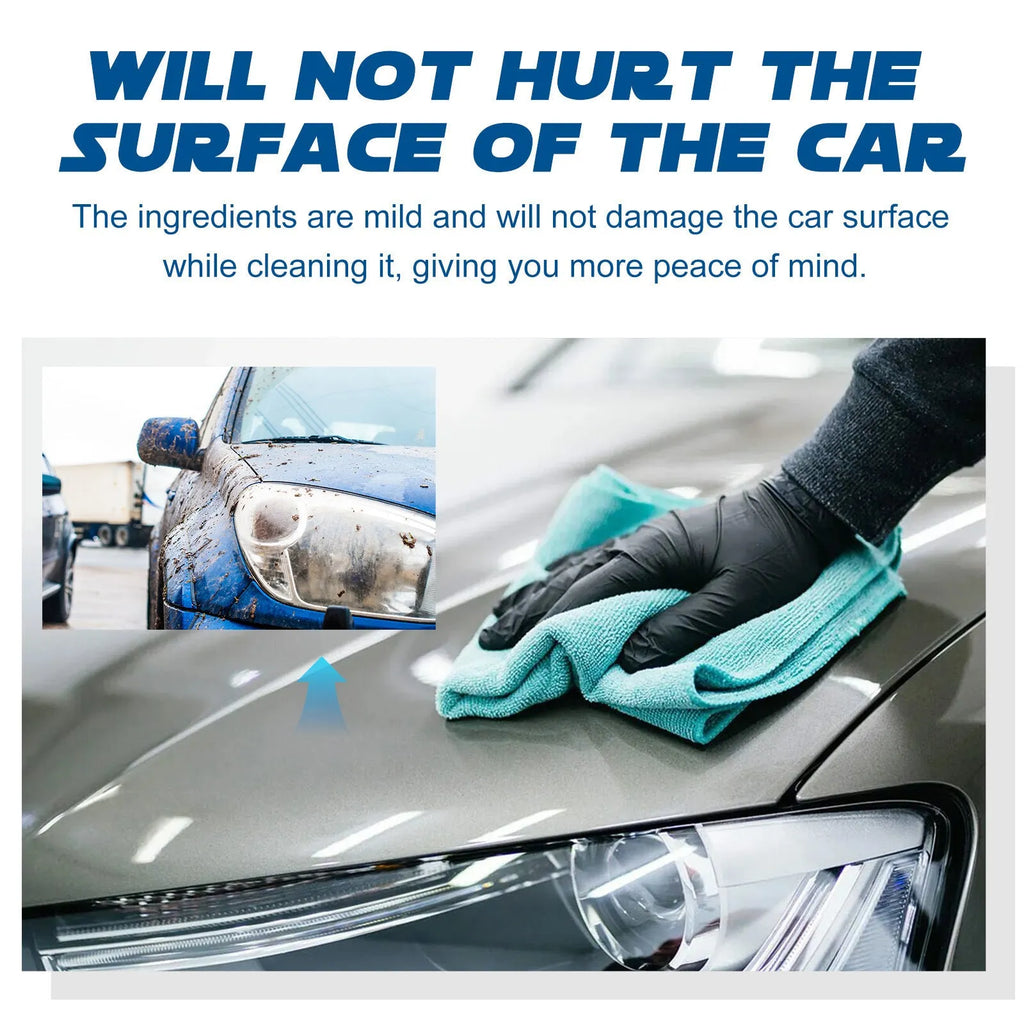 Car wash decontamination kit with 120ml bottle, sponge, and cloth on a work surface