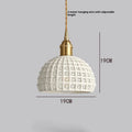 Brass ceramic single-head pendant light, 220V Nordic ceiling lamp for bedroom and dining room