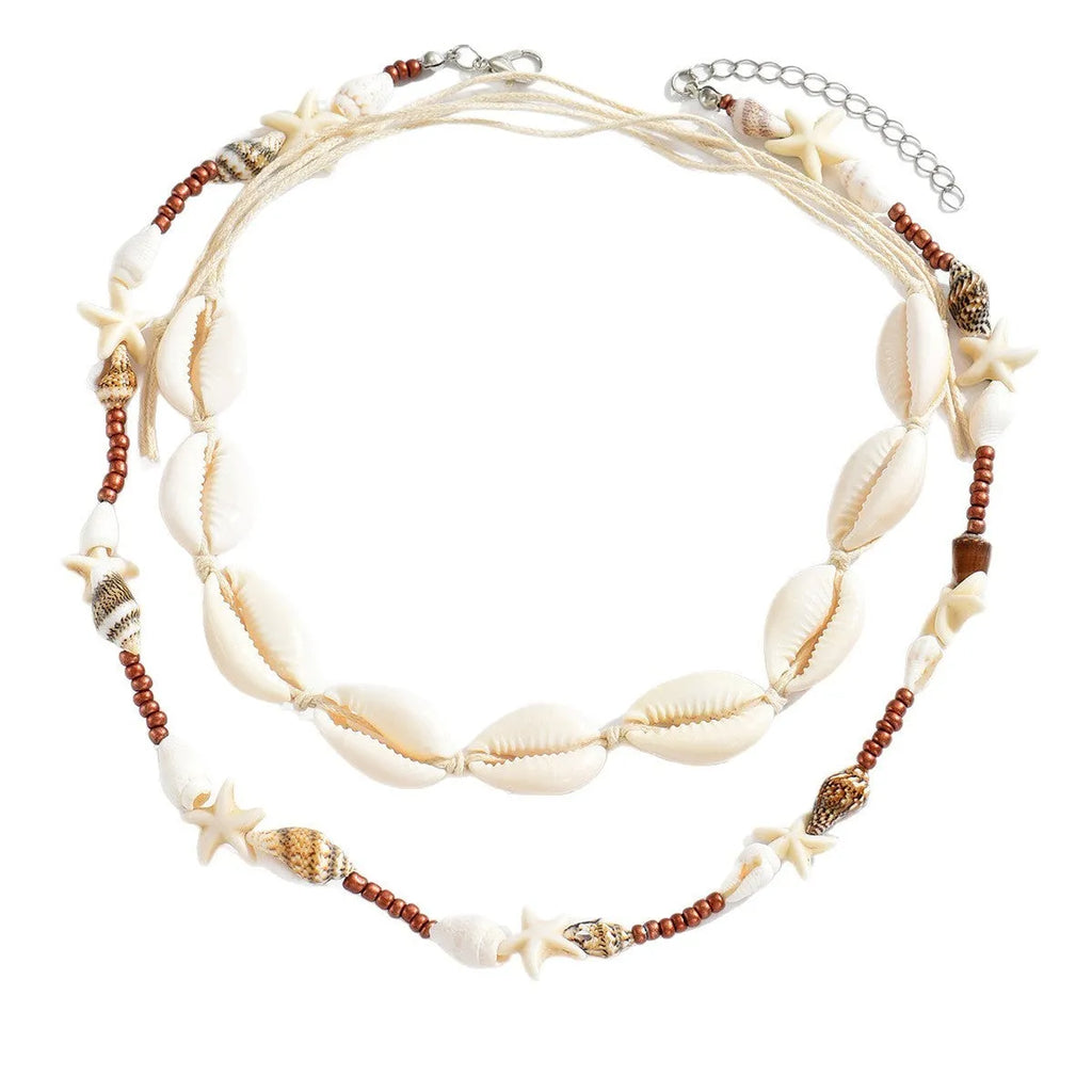 Geometric shell pendant necklace with regular chain in X1900 colour for women