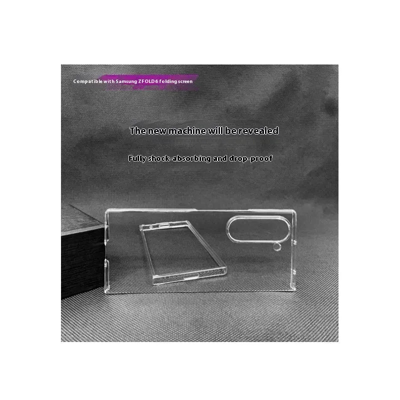 Transparent PC hard shell phone case for Samsung Z Fold with anti-fall and anti-fingerprint functions.