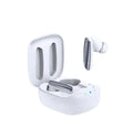 Black and white TWS Bluetooth 5.1 wireless earbuds with a charging case on a white background.