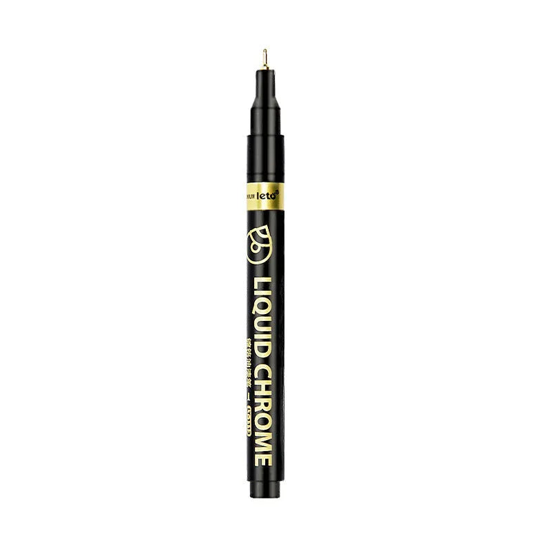 Metal mirror chrome plated marker pen in rose gold, champagne gold, gold plated or silver plating with 0.8mm to 2.0mm nib