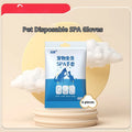 Pet bath-free cleaning gloves on a hand, non-woven fabric, for dogs
