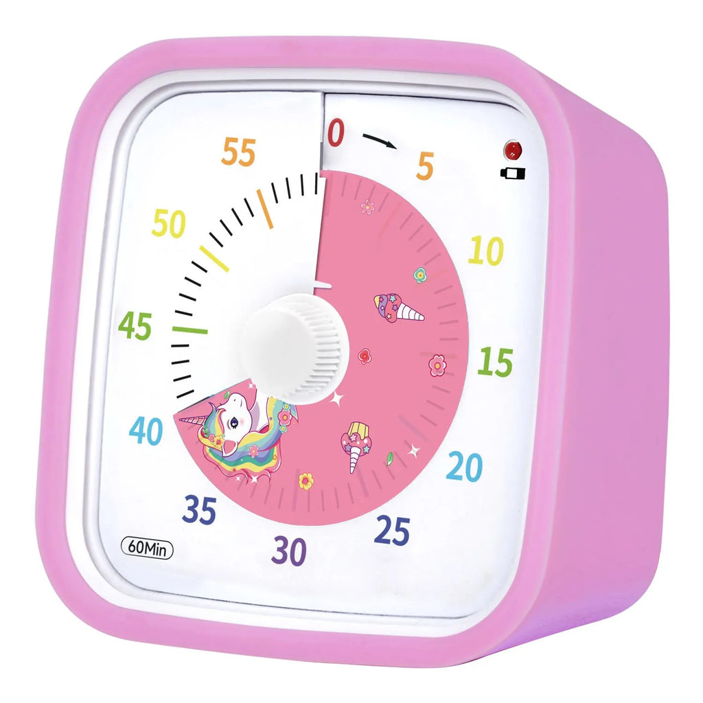Anti-fall cartoon children's mute timer alarm clock with plastic shell and 10x10x6cm dimensions