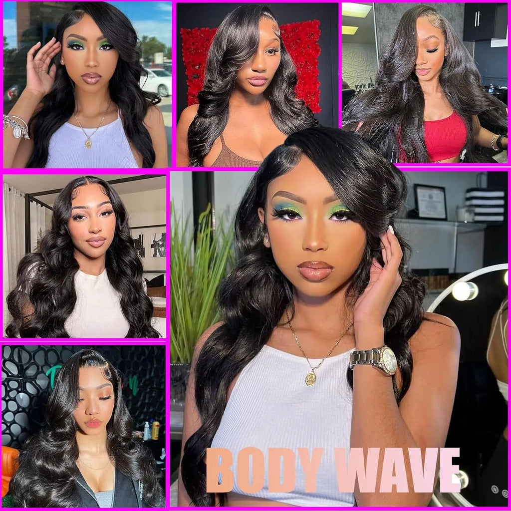 Black long curly synthetic wig on a stand showing 22-inch waves and full-head coverage