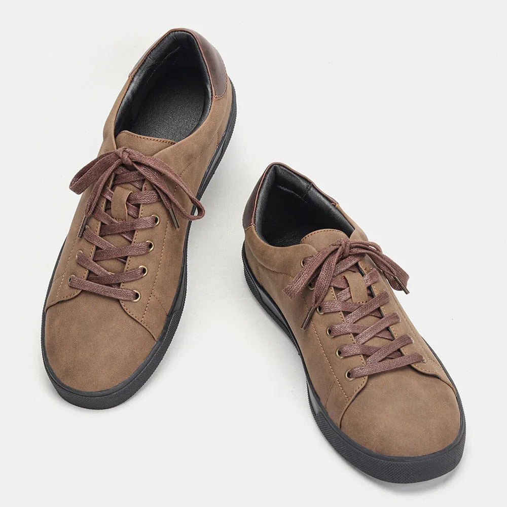 Men's casual pumps with leather stitching, flat heel, round toe, artificial PU upper, in colour KD4276 on a white background.
