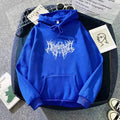Men's and women's cobweb-black letter print loose pullover hoodie, polyester fibre, street hipster style