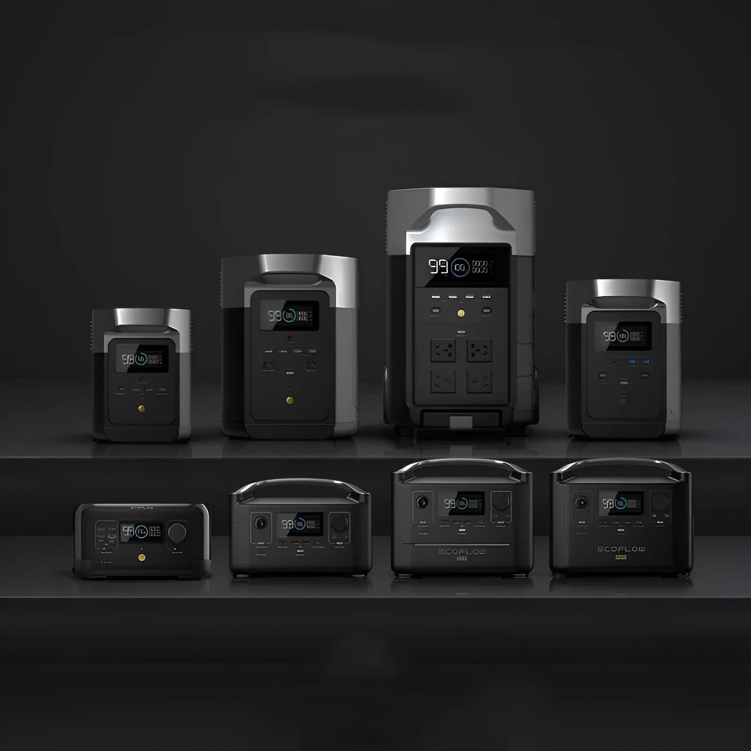 RIVER Pro 720Wh portable power station unit with multiple output ports on a wooden surface