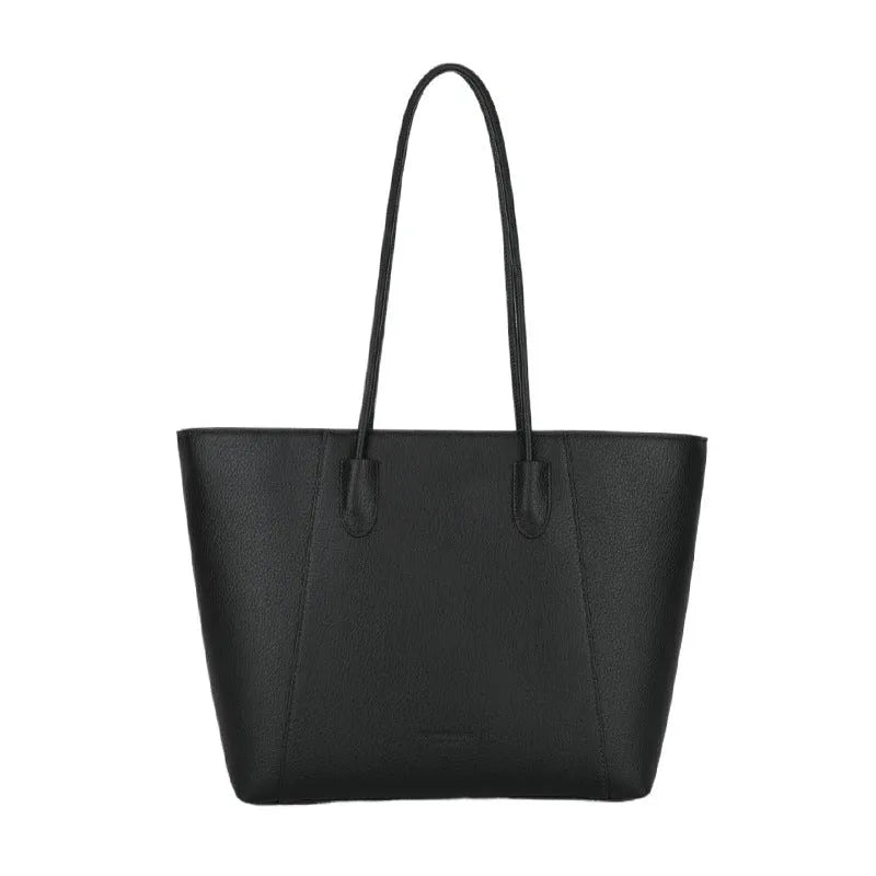 Soft PU leather bucket tote bag in black brown coffee or khaki with sandwich pocket and zipper change bag