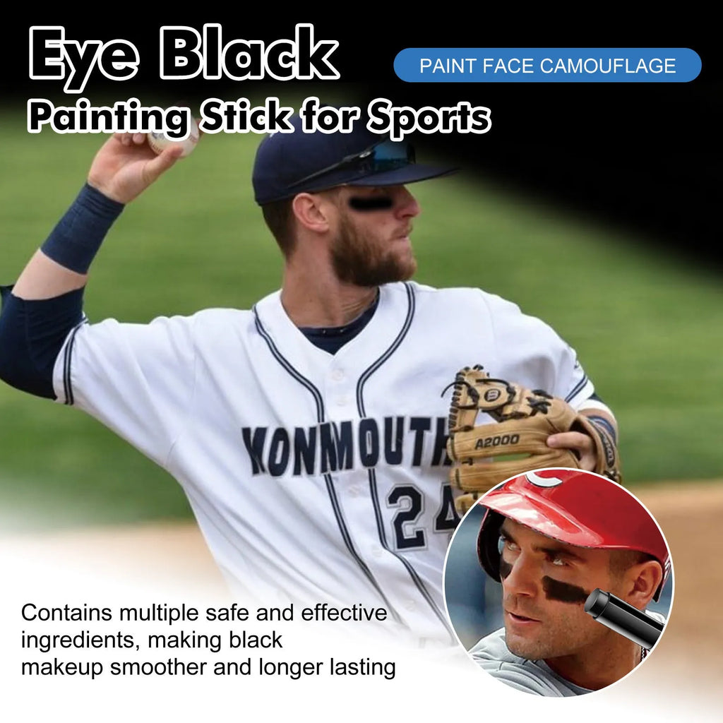 Sports eye black paint stick packaging showing 15g content for athletic use