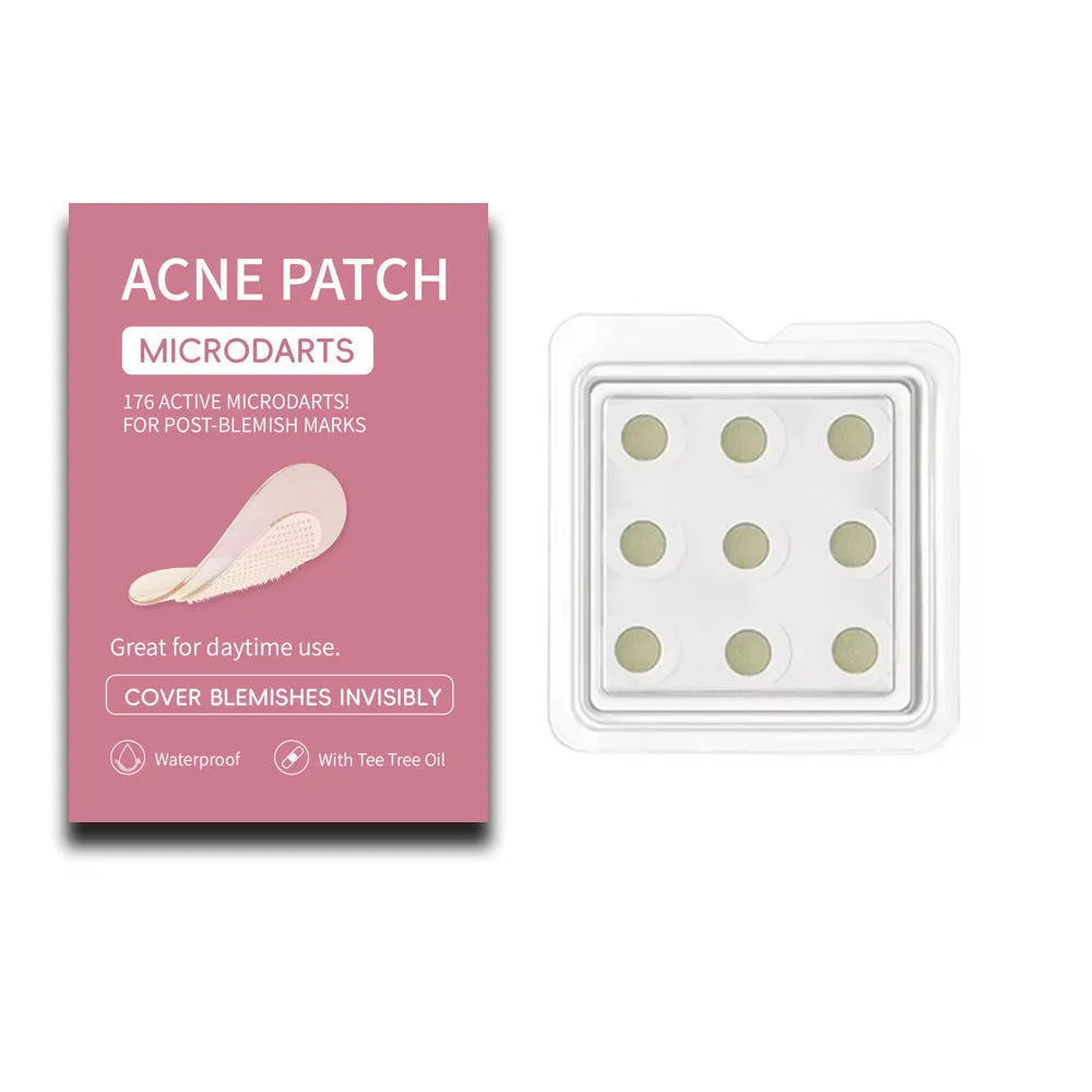 Nine hydrocolloid acne patches for pimple and closed comedone treatment