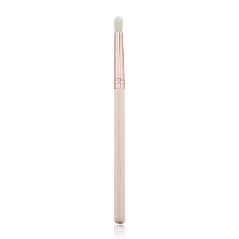 26-piece pink makeup brush set with wooden handles in PU storage bag