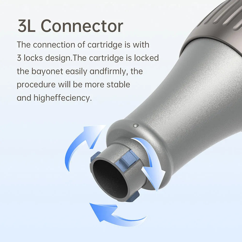 Gray wireless electric micro-needle pen with USB port, 5+ gears, for hydrating brightening freckle removal skin treatment UK plug