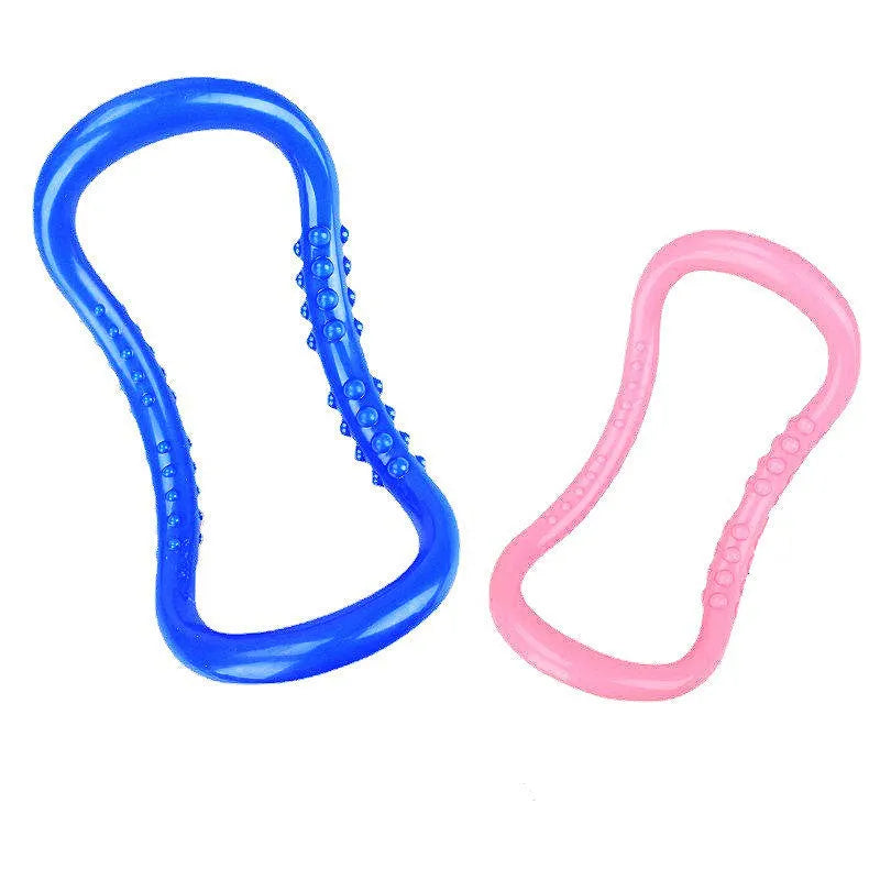 PP plastic yoga ring stretching aid in blue, pink or purple for back opening exercises