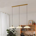 Japanese vintage brass glass fish chandelier with hot-bent lampshade in 31cm diameter