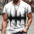 Men's short-sleeve T-shirt with natural landscape digital print and camouflage pattern in bird eye cloth polyester