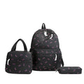 Cute girl campus backpack with flower pattern, airpillow straps, available in white, black, pink, blue
