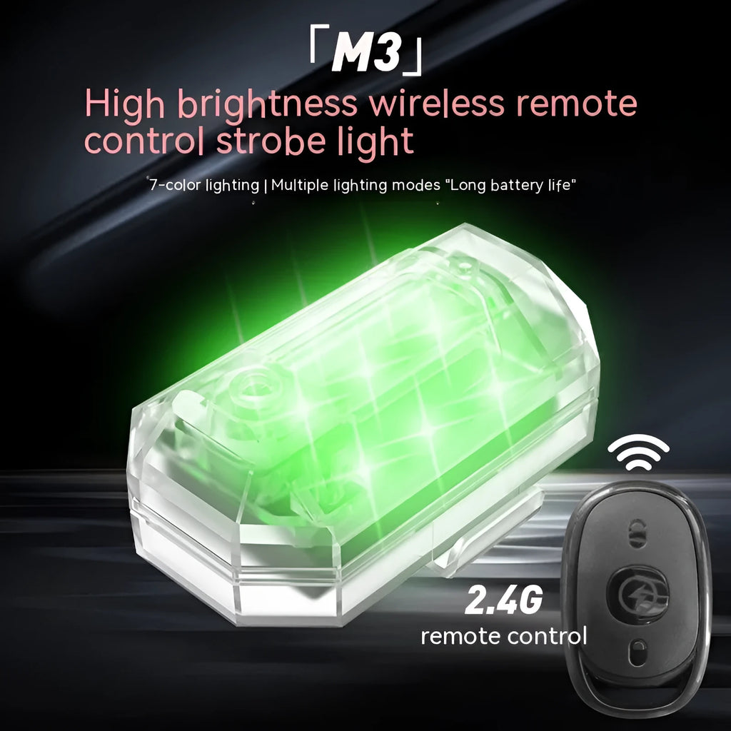 Strobe light remote control kit with four 5W ABS lights for car motorcycle bicycle modification
