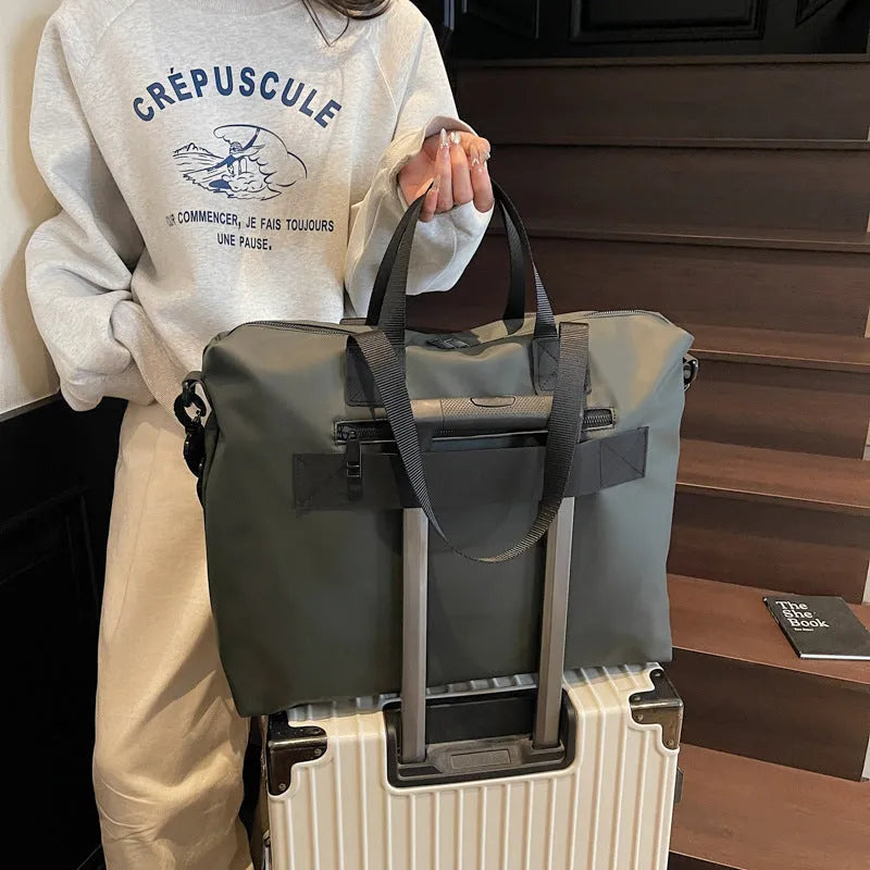 Oxford cloth business travel tote bag in black, grey or champagne colours with 20-35 litre capacity