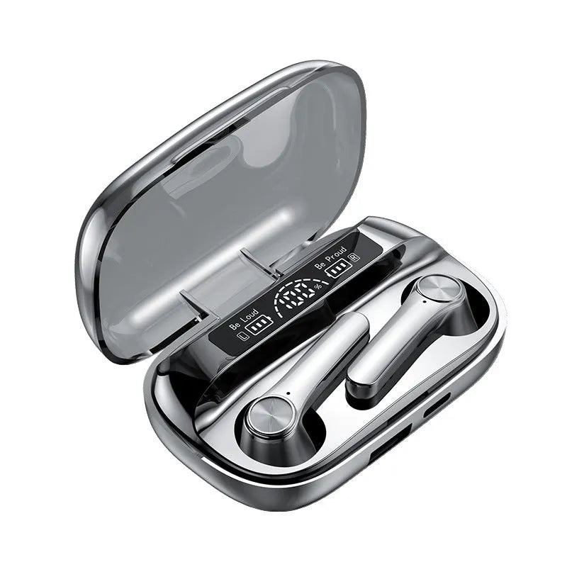 Wireless Bluetooth TWS sports earphones with touch controls in various style options.