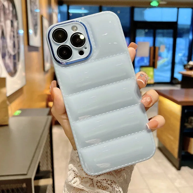Creative air cushion anti-fall solid colour TPU mobile phone case for iPhone, back cover in classic black