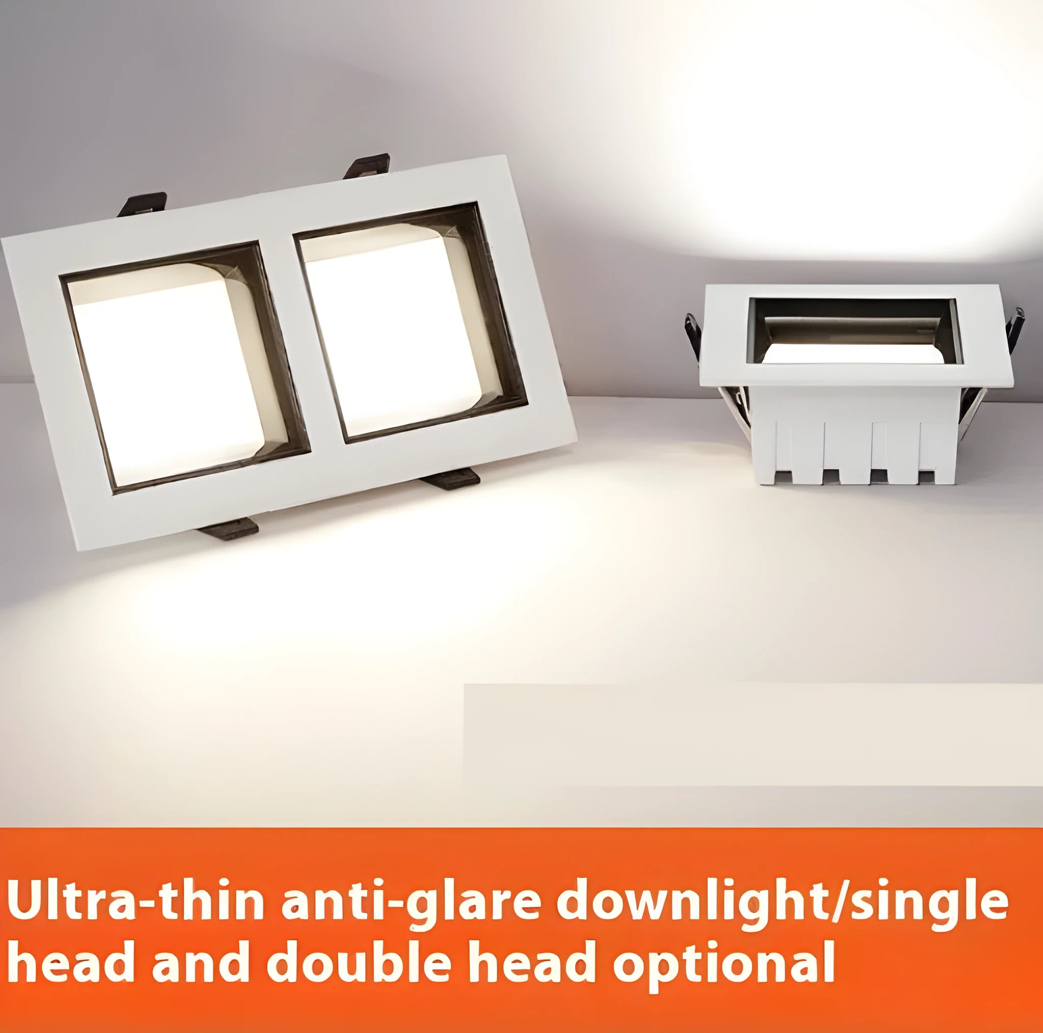 Ultra-thin square LED downlight with aluminium shell for ceiling grid installation