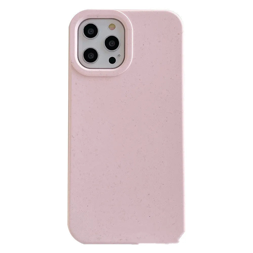 Fully degradable wheat straw fibre phone case for Apple iPhone, shown in multiple colours.