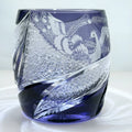 Jianghu Cut Phoenix hand-carved lavender purple crystal glass wine glass, cylindrical shape, 301-400ml