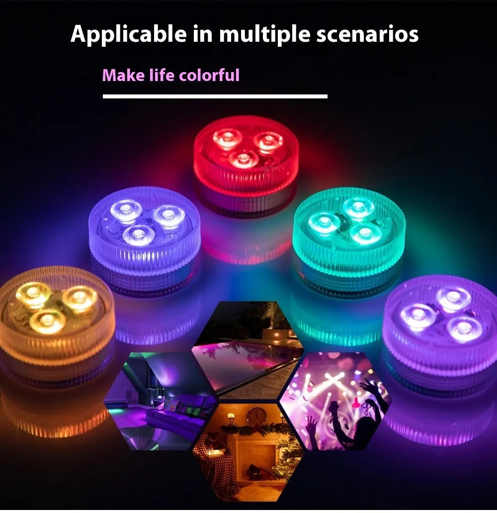 Small white rectangular submersible LED light with remote control for aquarium colour lighting.