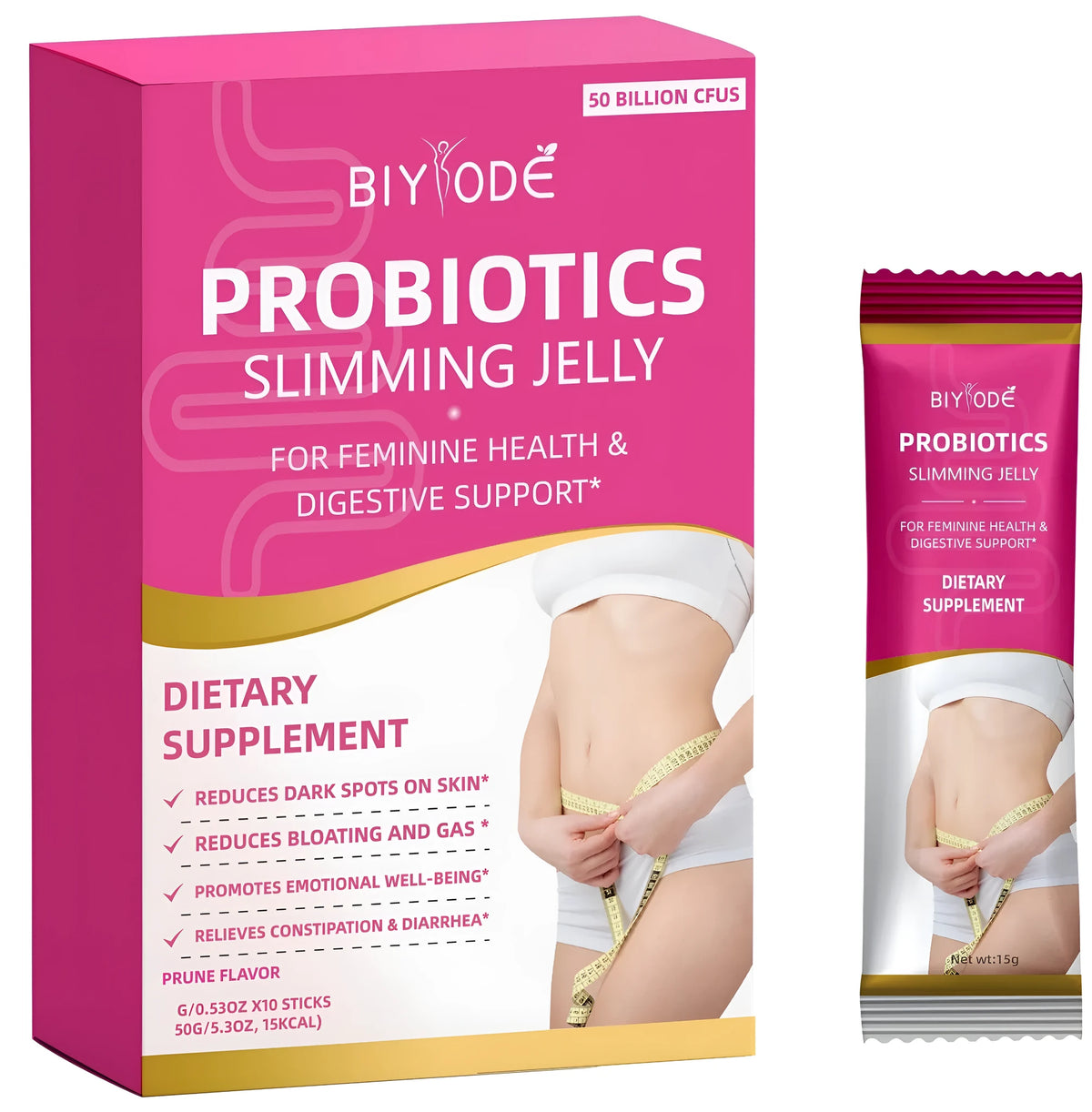 Probiotic jelly slimming supplement sticks for women, 10 sticks per box, OEM ODM private label