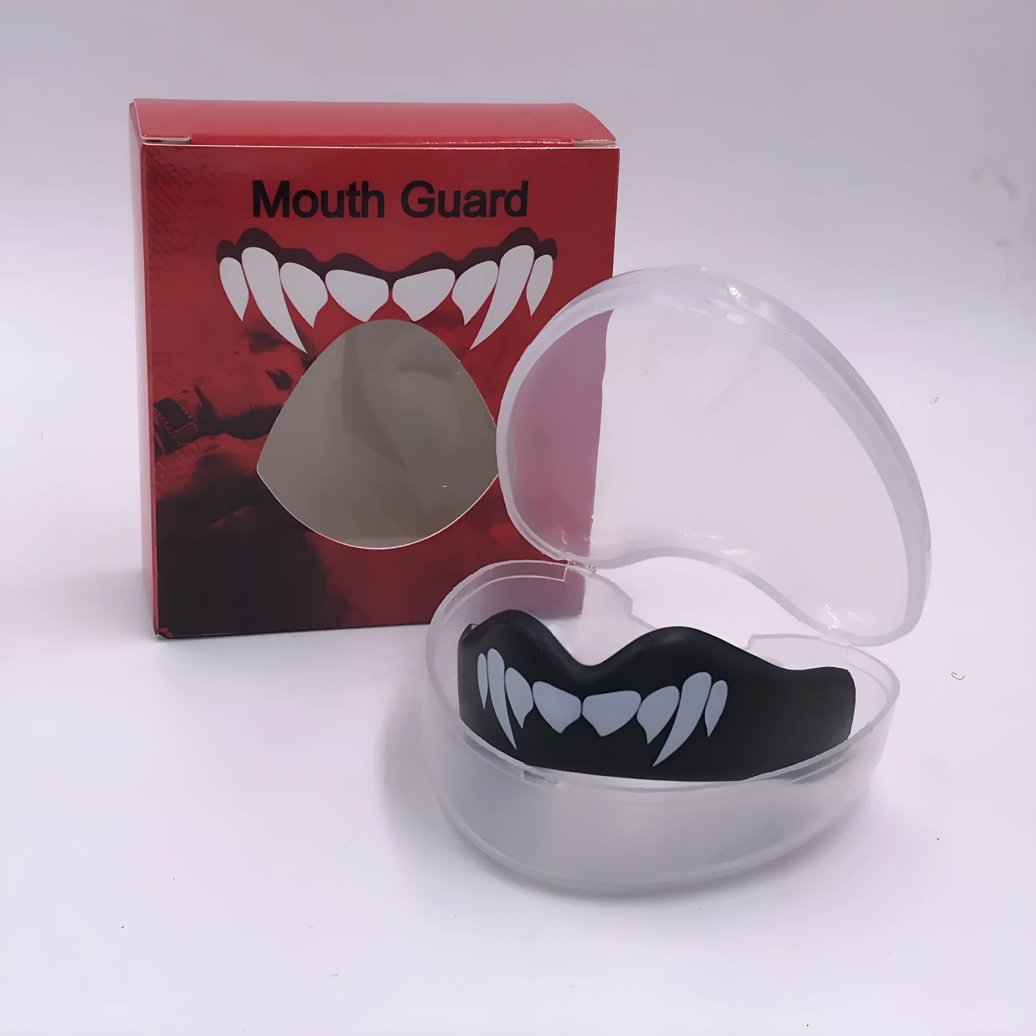 Adult boxing mouthguard with printed teeth pattern for martial arts protection