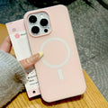 Fashion personality double-layer magnetic phone case for iPhone, frosted TPU finish, beige colour