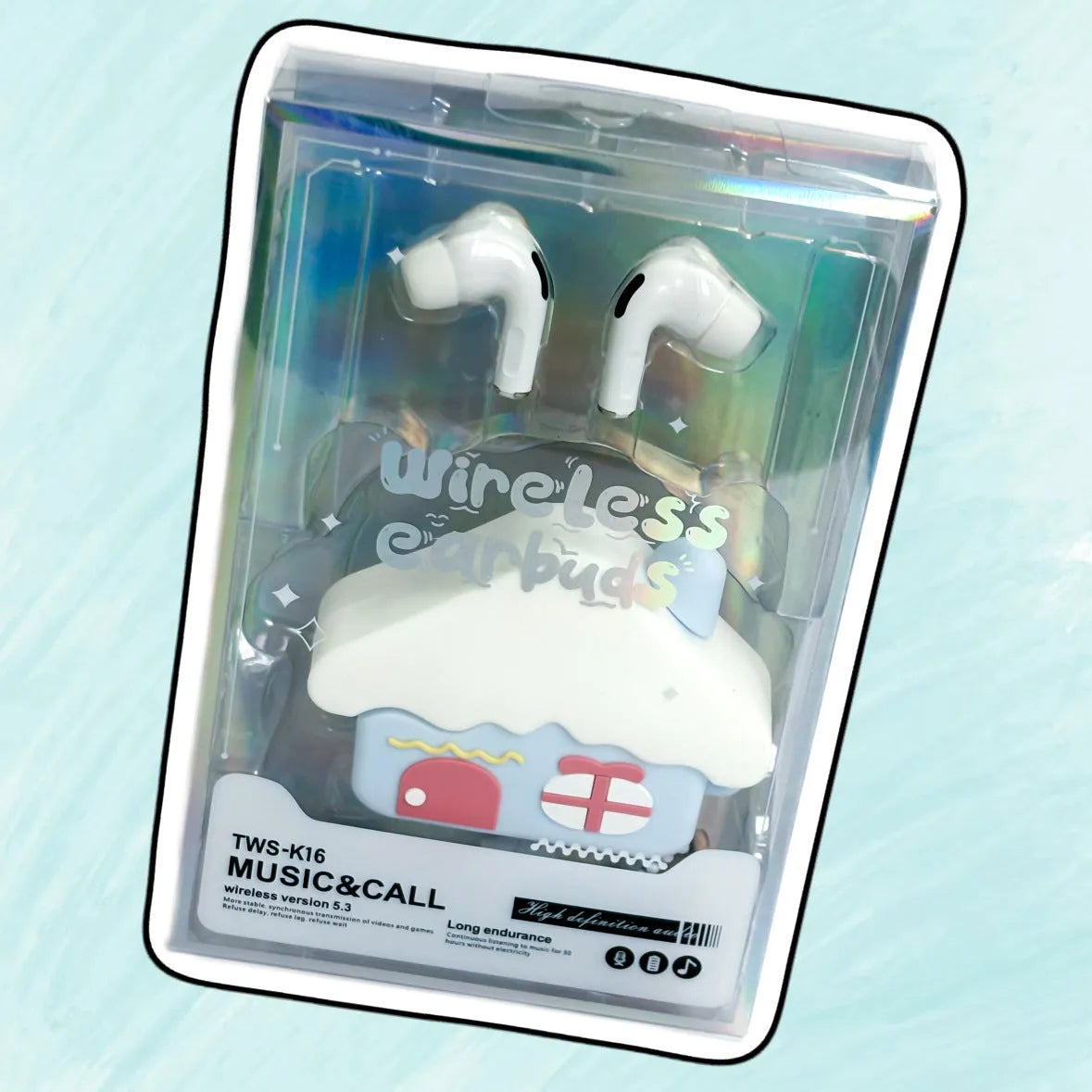 Cartoon doll silicone protective cover for in-ear earphones, small house design, PC ABS shell