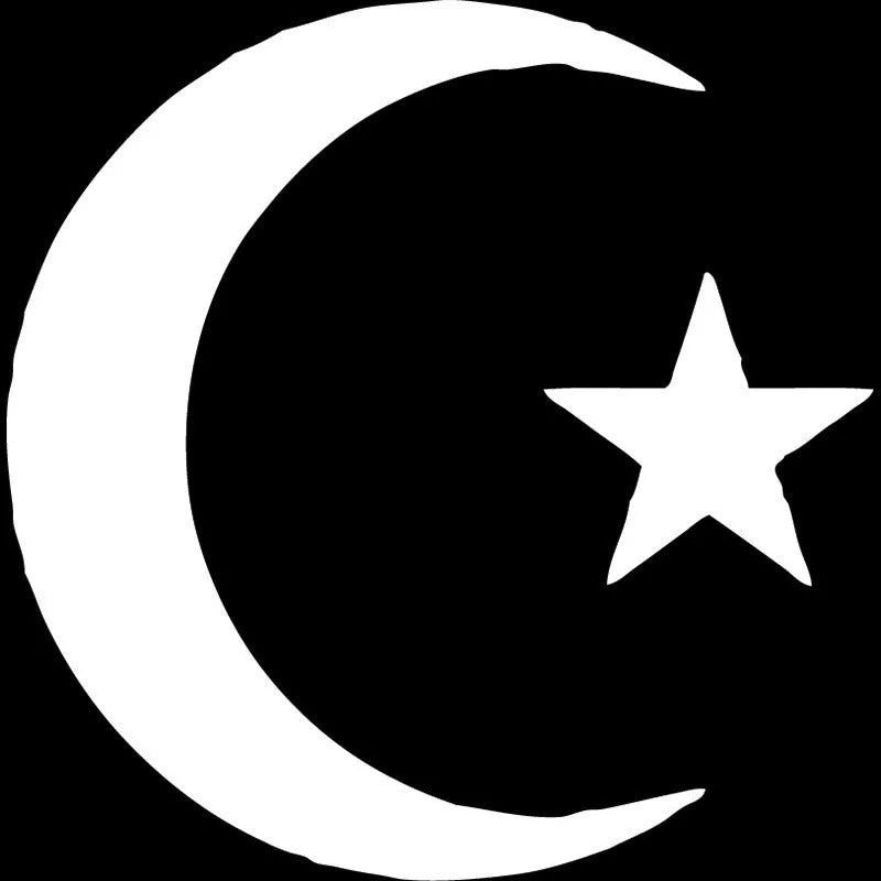 Star and moon sticker 15x15cm black or white for electric motorcycle notebook car