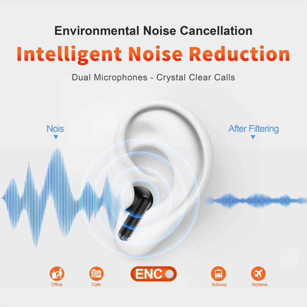 Wireless in-ear gaming headset in black or white with noise reduction and 10-metre range