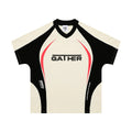 Men's loose fit t-shirt with colour coordinated letters print in apricot and black colour options