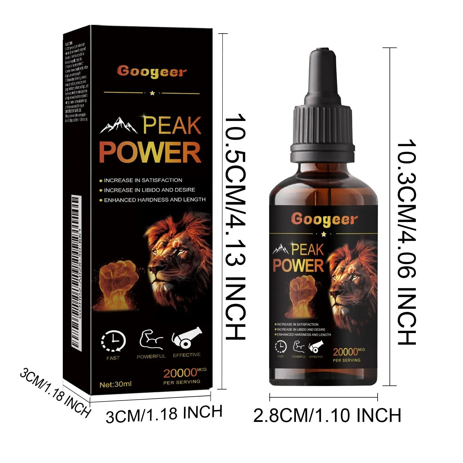 30ml bottle of energy supplement liquid for adult peak power enhancement in body care