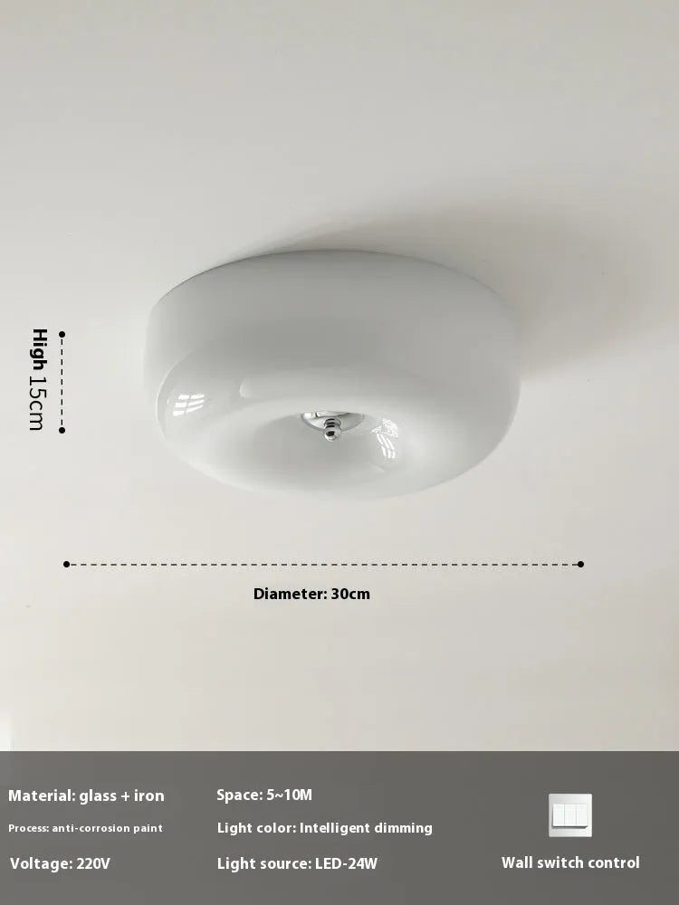 American-style cream coloured bedroom ceiling lamp with three-colour light.