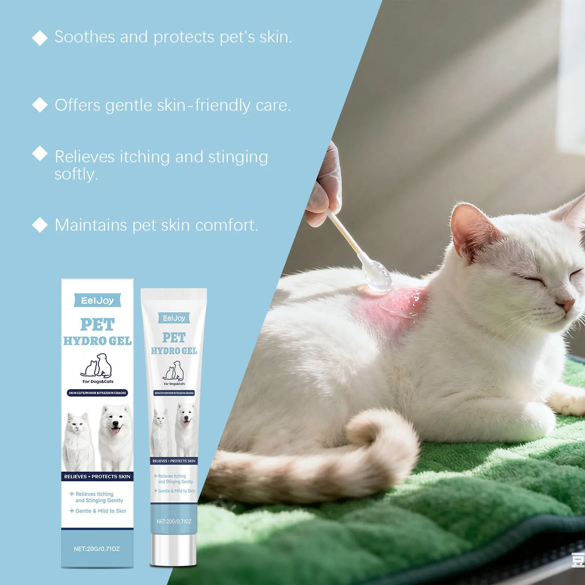 Pet hydro gel 20g tube with soothing formula for dog and cat paw and skin care