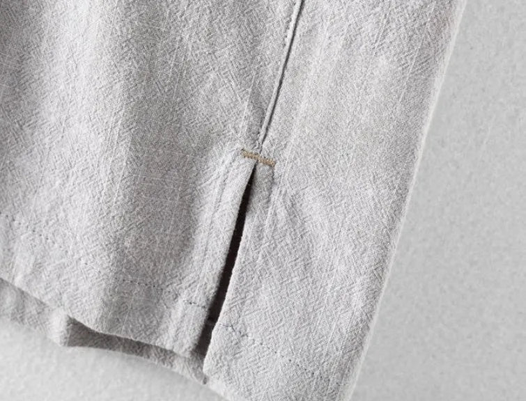Men's cotton linen shirt in loose fit available in four colours with Asian sizing