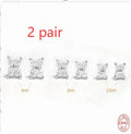 S925 sterling silver petal crystal flower stud earrings in gold finish